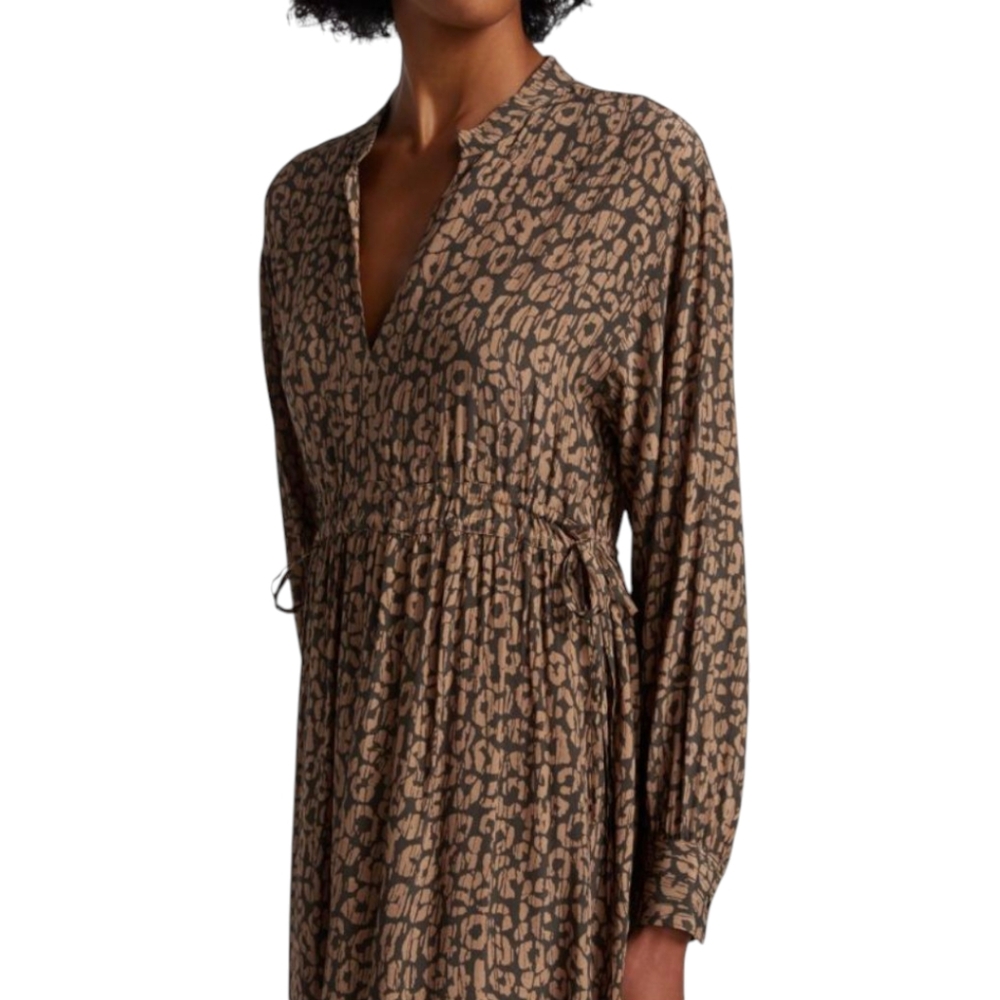 RAILS Maple Dress Batik Cheetah Leopard Print Tiered Boho Midi Button Front XXS‎ - Picture 13 of 15